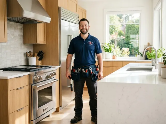 Appliance Repair Hero technician in a Bearsville, NY kitchen after an appliance repair